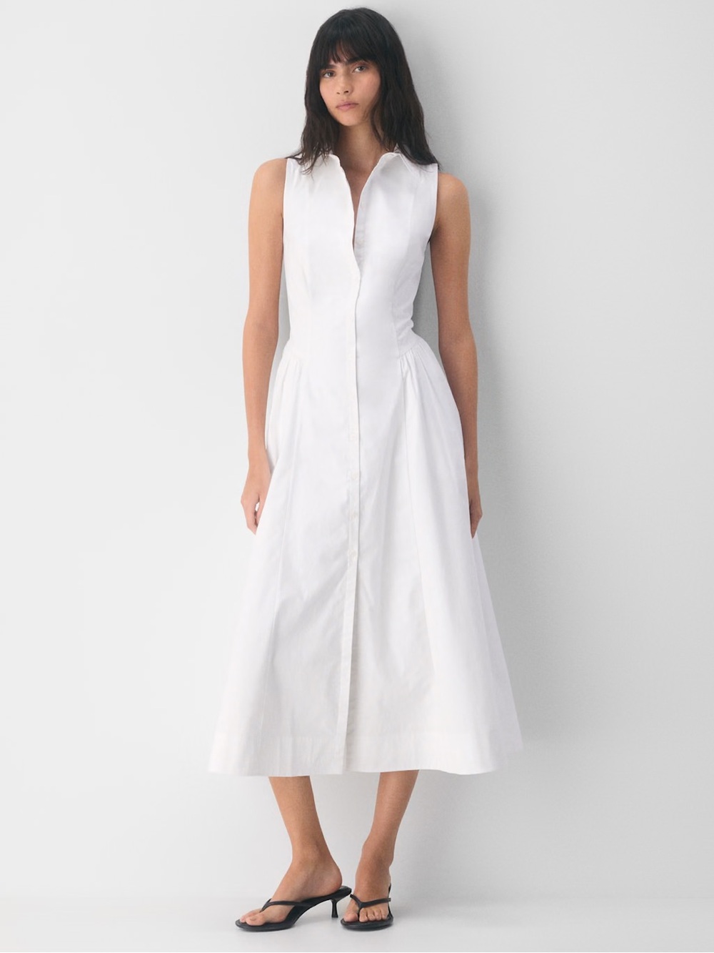 NWT Aritzia Wilfred White Subtext Poplin Maxi dress